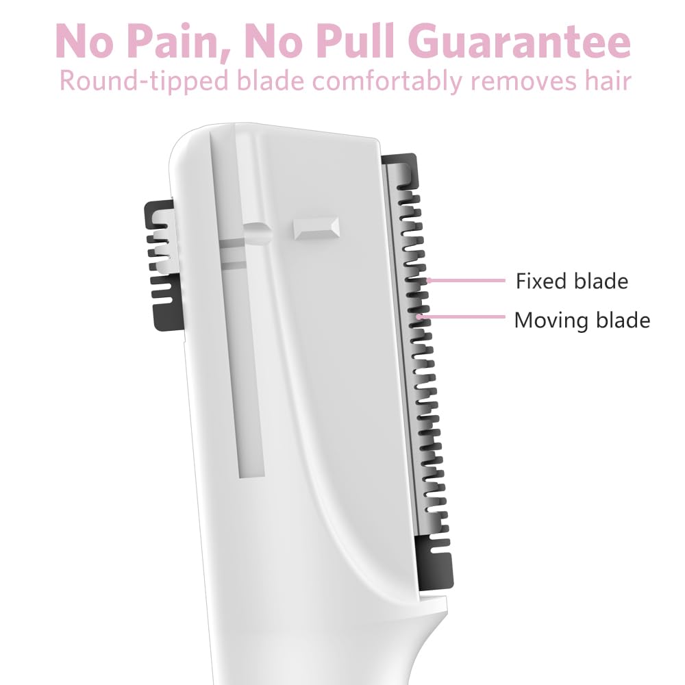 Funstant Upgraded Eyebrow Trimmer blades detail emphasizes gentle rounded-tip trimming