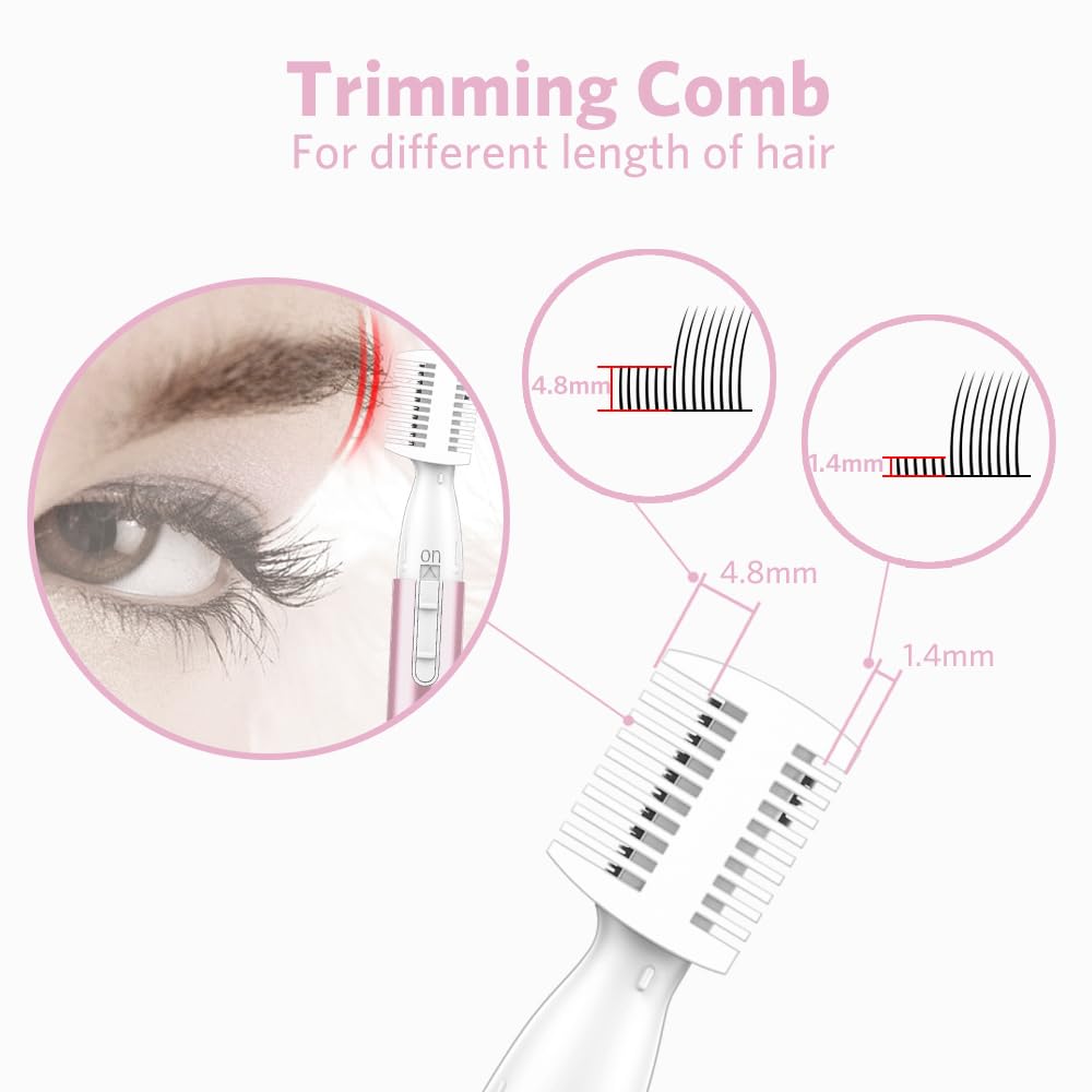 Funstant Upgraded Eyebrow Trimmer in hand demonstrates comfortable, precise control