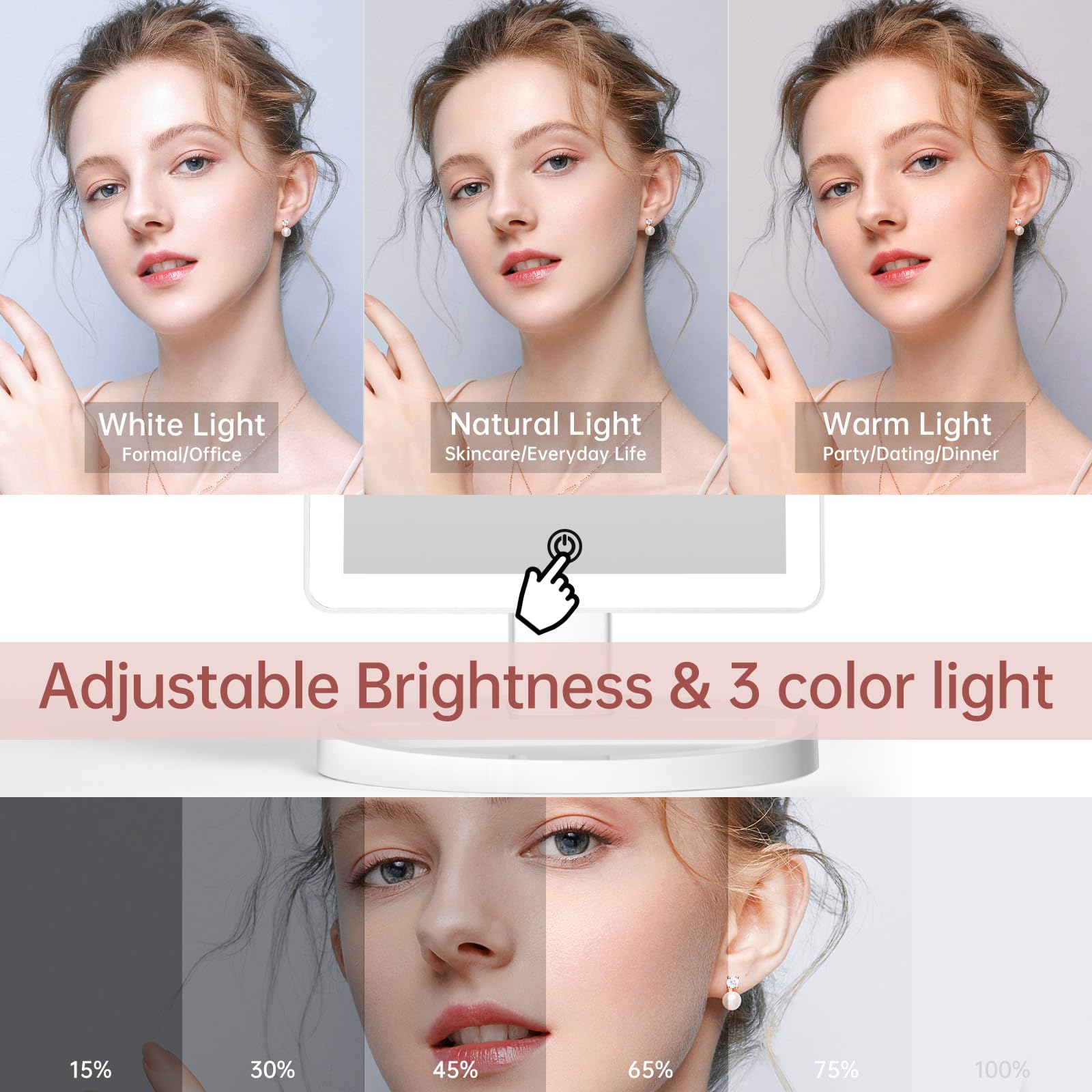 Funtouch 10x magnification helps inspect fine detail for eyeliner.
