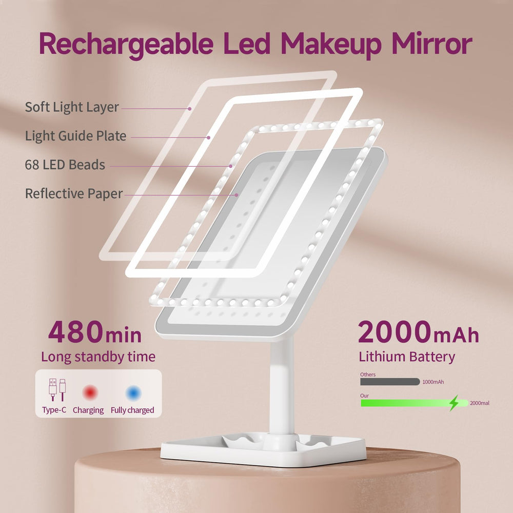 FUNTOUCH 10X magnifying detachable mirror for detailed brow and liner work.