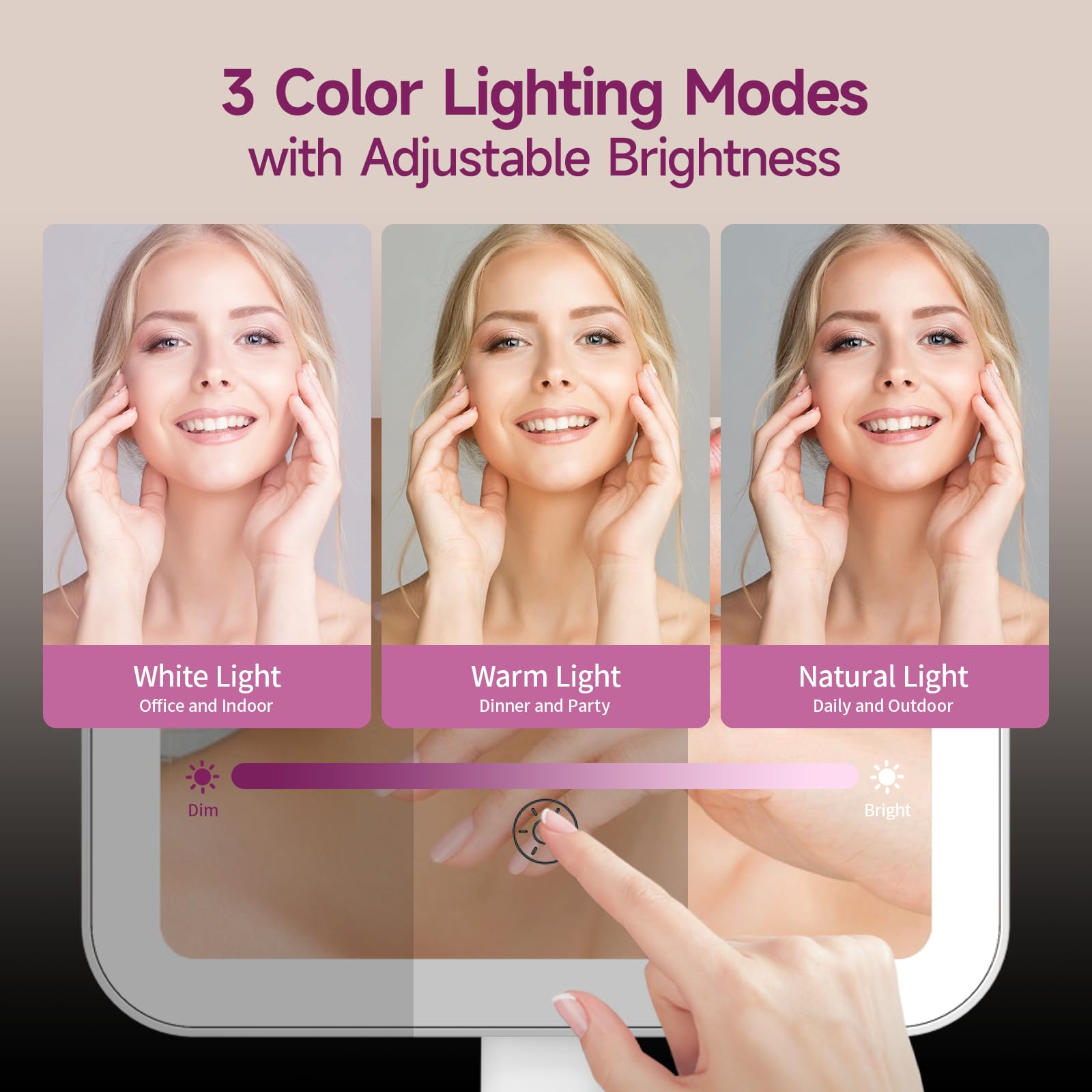 FUNTOUCH 360-degree rotatable mirror allows full-angle adjustments.