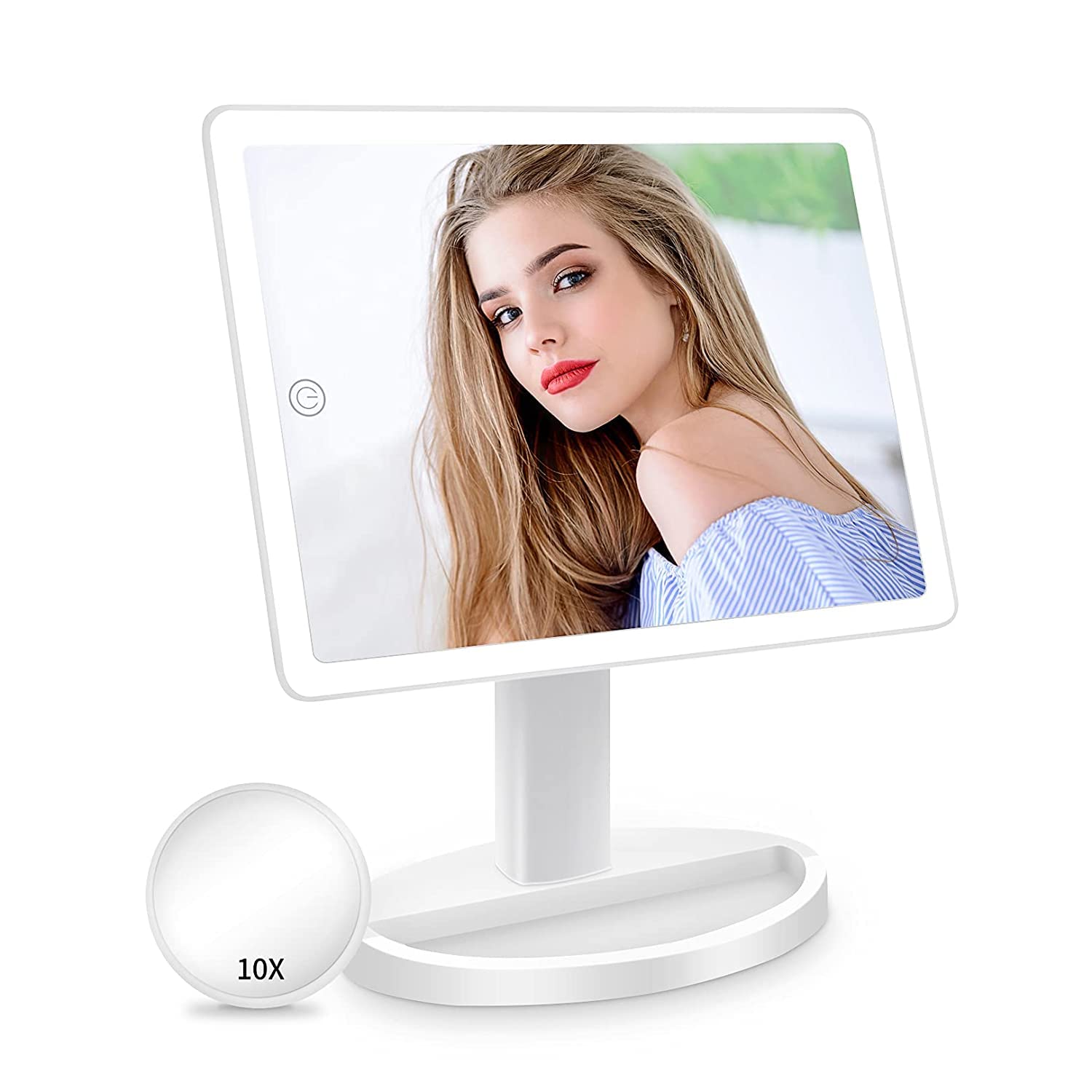 Funtouch base storage keeps cosmetics organized on your vanity.