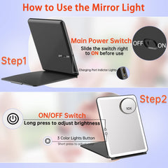 FUNTOUCH detachable 10x magnifying mirror for precise brows or liner work