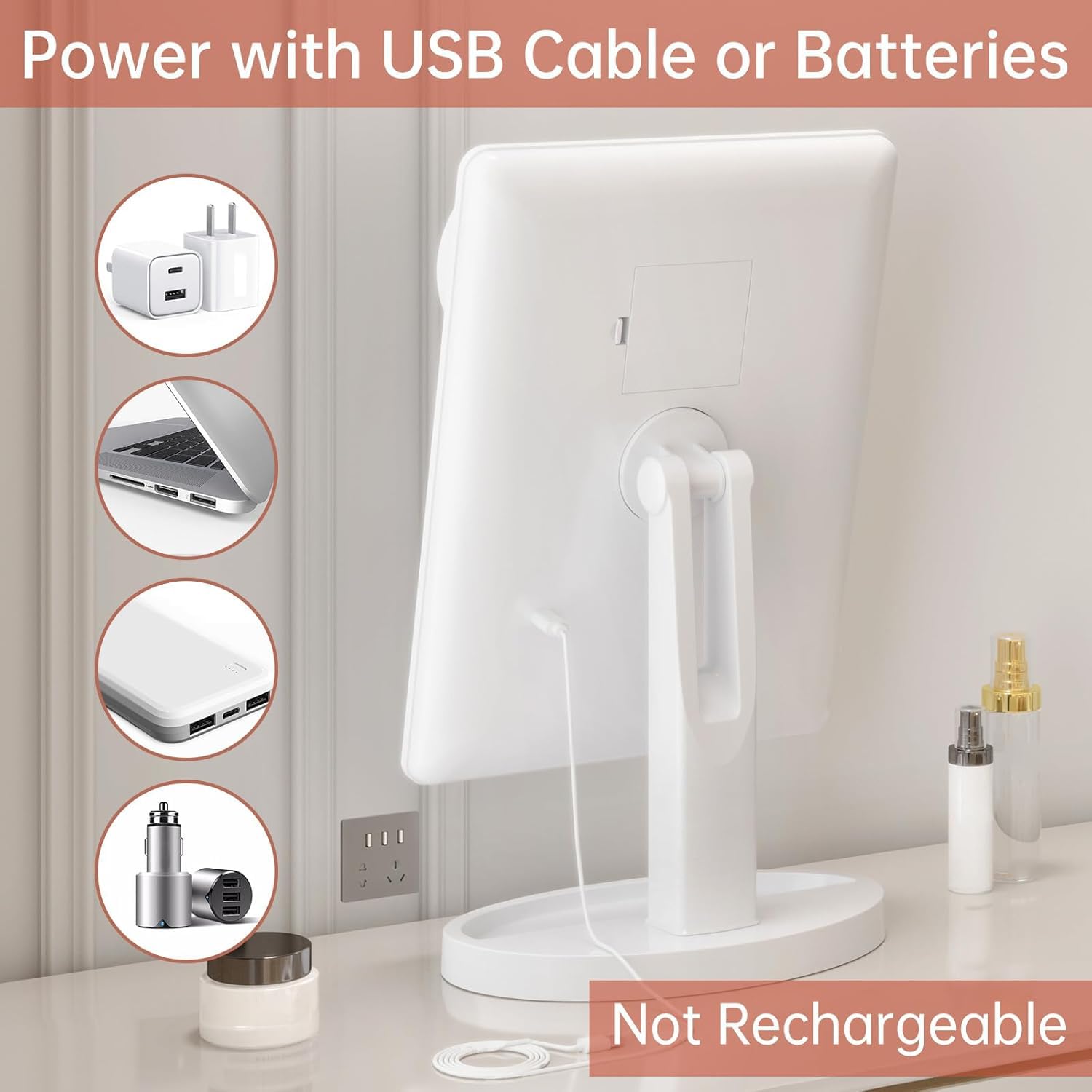 Funtouch large tabletop design fits spacious vanity areas.