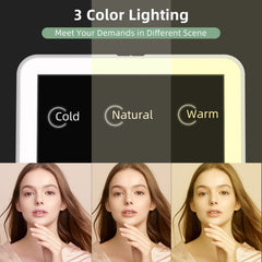 FUNTOUCH makeup mirror offers 3 color lights to adapt to scenes.