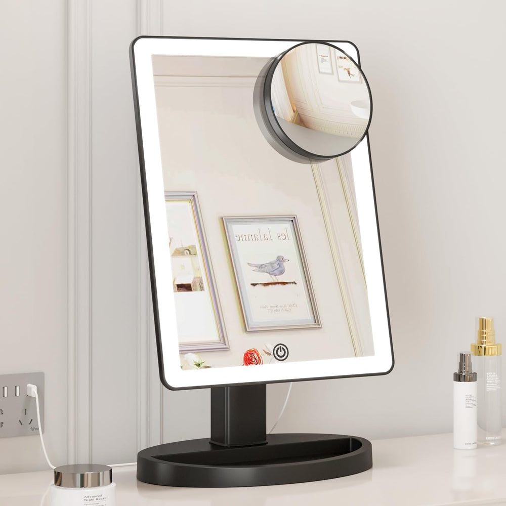 FUNTOUCH mirror shows three color lighting modes for natural tones
