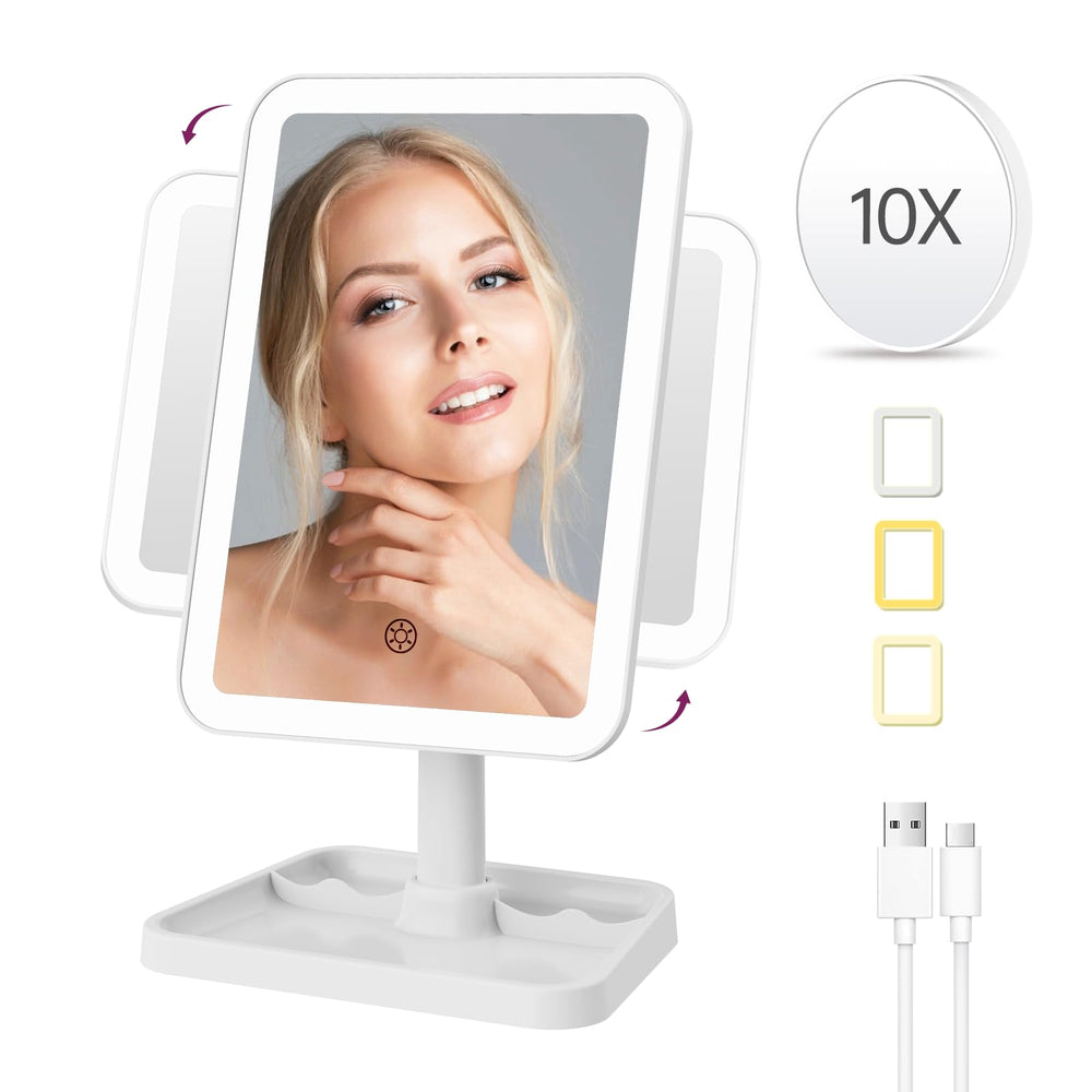 FUNTOUCH portable desk mirror compact for vanity or travel use.