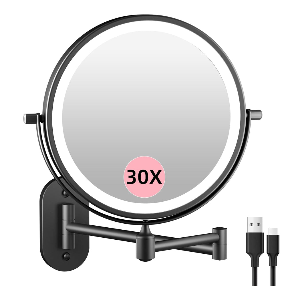FUNT0UCH rechargeable wall-mount mirror front view for everyday makeup
