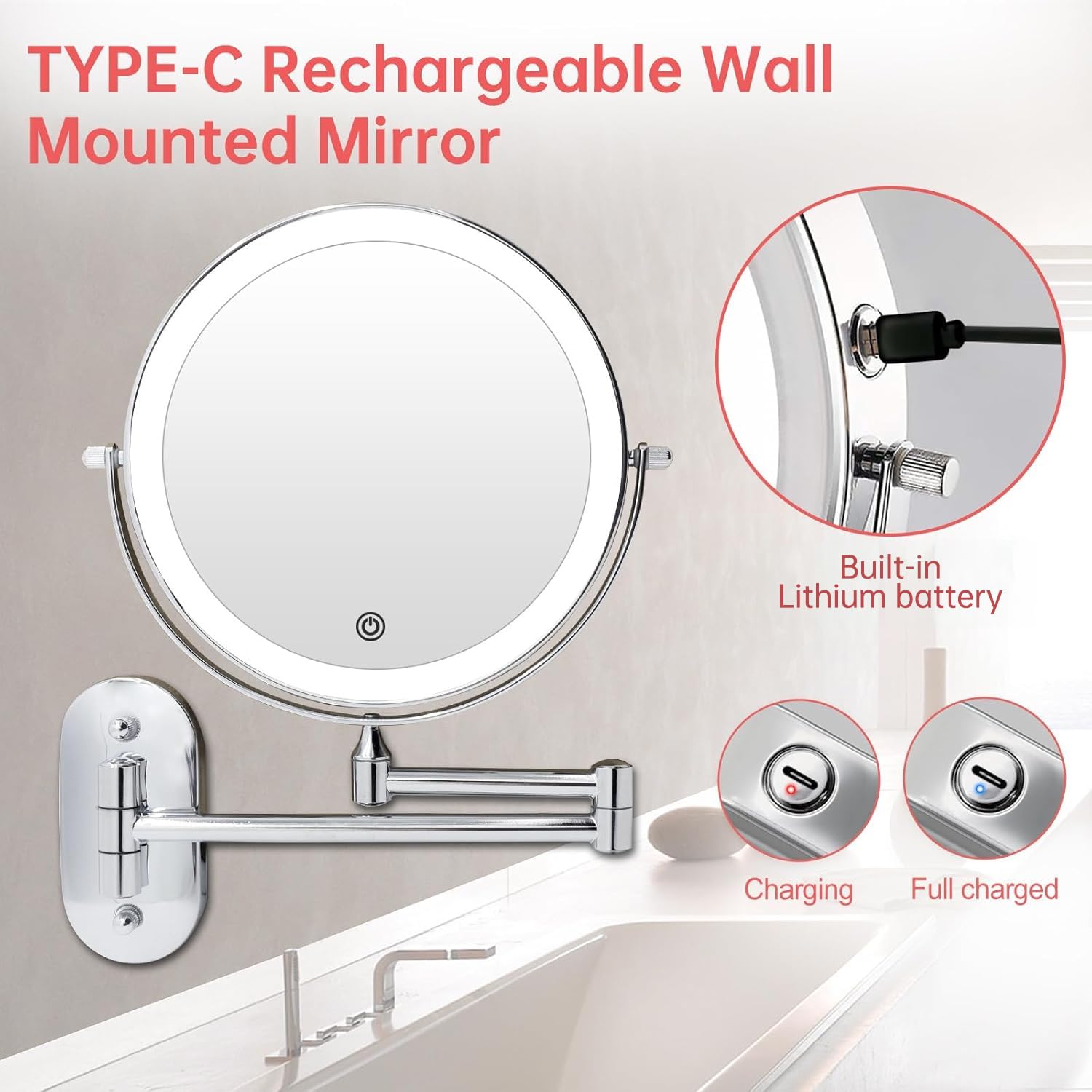 FUNTOUCH double-sided 1x/10x magnification for detailed liner work.