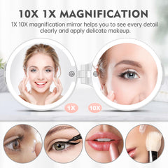 FUNTOUCH mirror offers 3 light colors for day-to-night makeup.