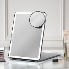 FUNTOUCH travel makeup mirror with 72 LEDs offers bright, even lighting on the go