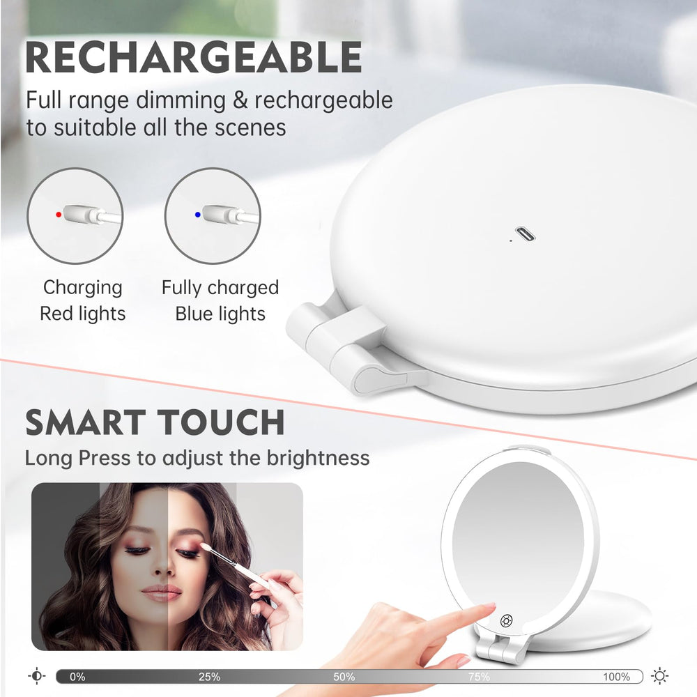 FUNTOUCH lightweight 15 oz mirror suited for travel and outdoor use.