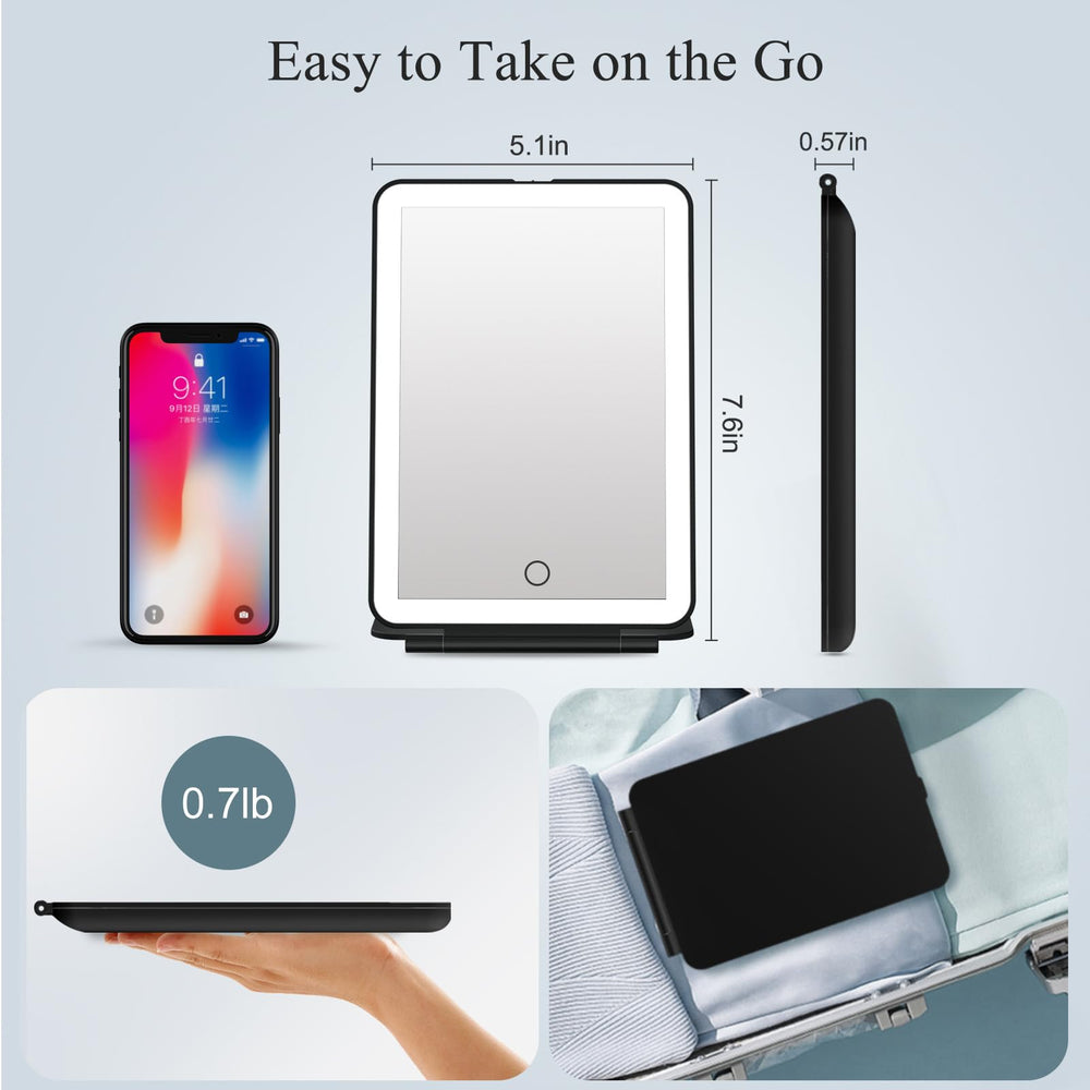 FUNTOUCH mirror charges via USB for convenient power on the go.