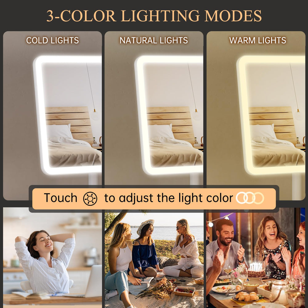 FUNTOUCH vanity mirror color modes enable cool, warm, or natural lighting
