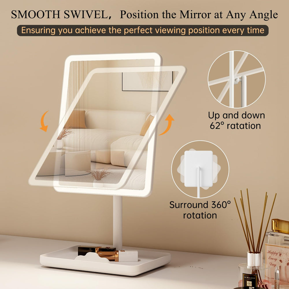 FUNTOUCH vanity mirror with phone holder keeps tutorials in view