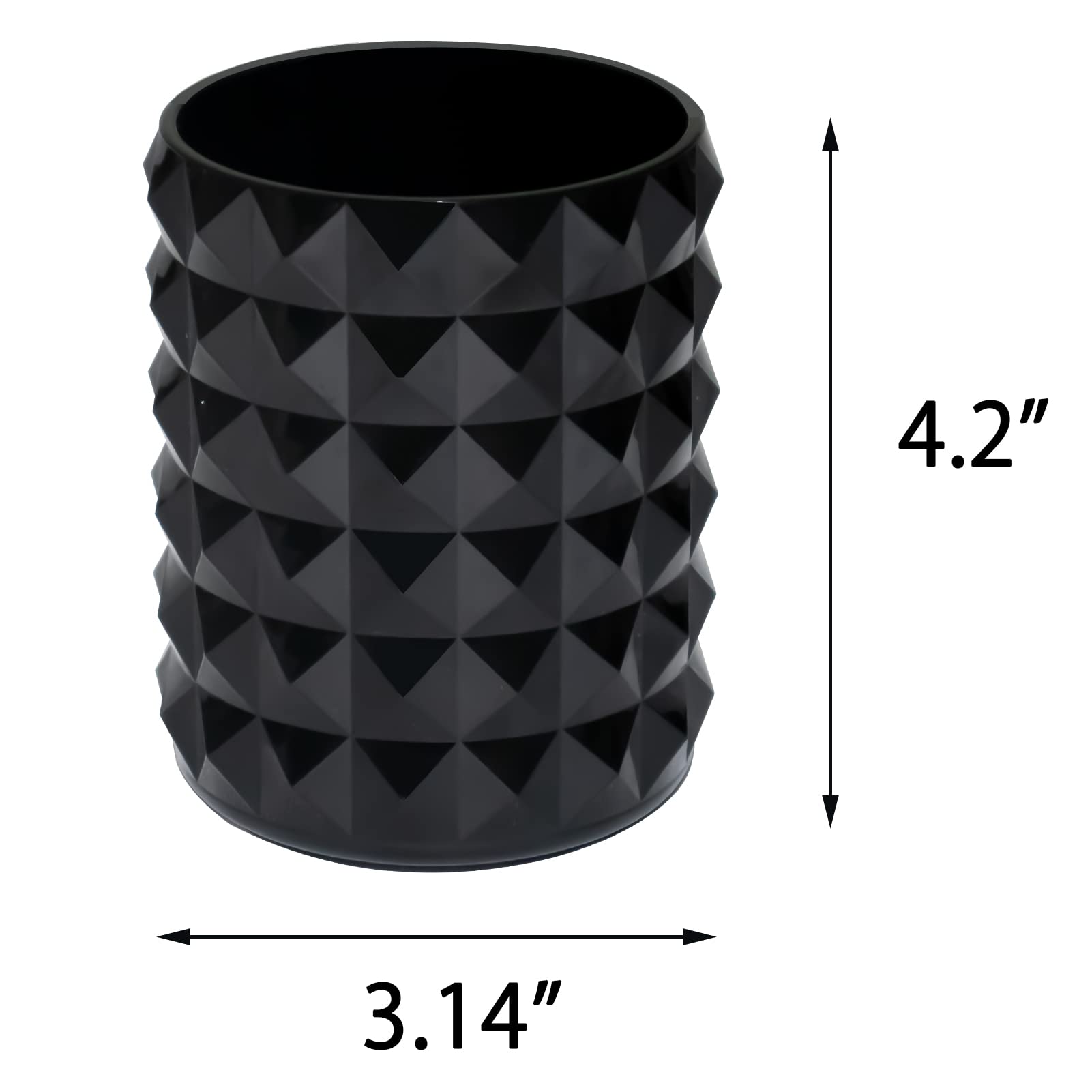 Funtygy crystal-design pencil holder black closeup highlights stylish desk organization