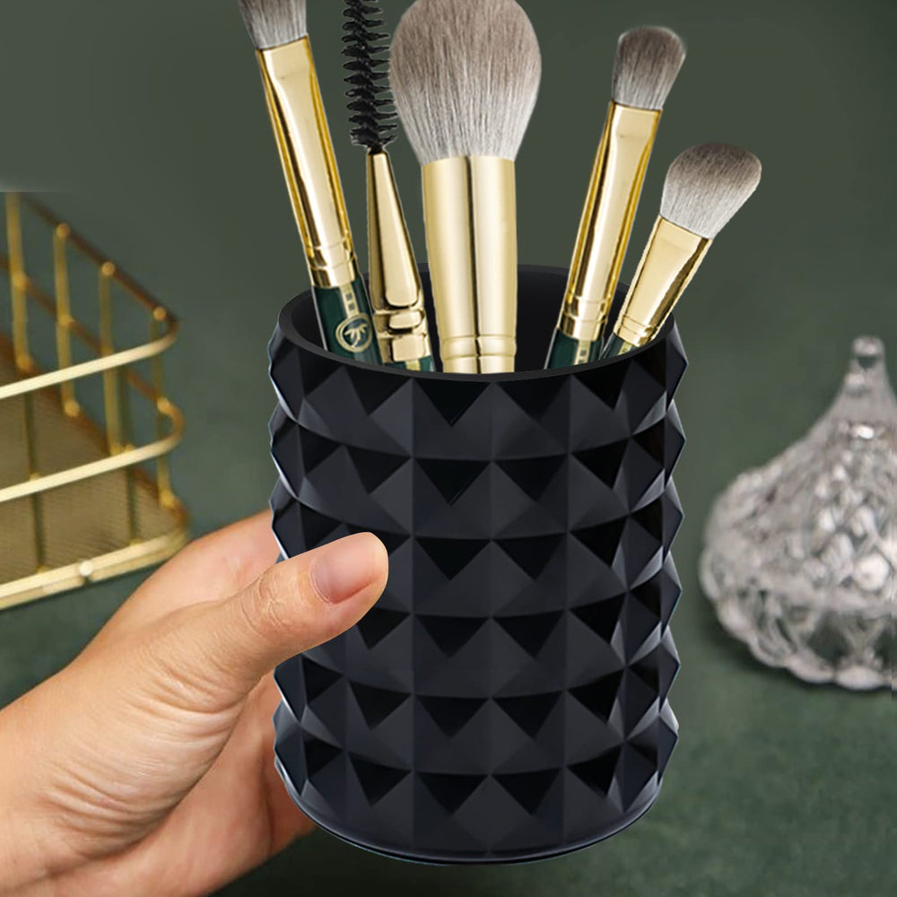 Funtygy round makeup brush organizer diameter 3.14 inches saves vanity space