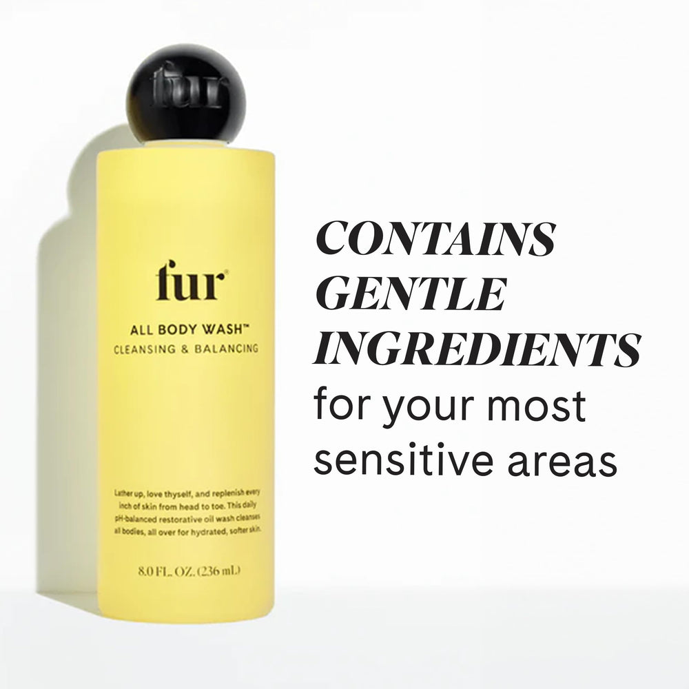 Fur All Body Wash pump-dispense highlights easy, even application during shower routines.