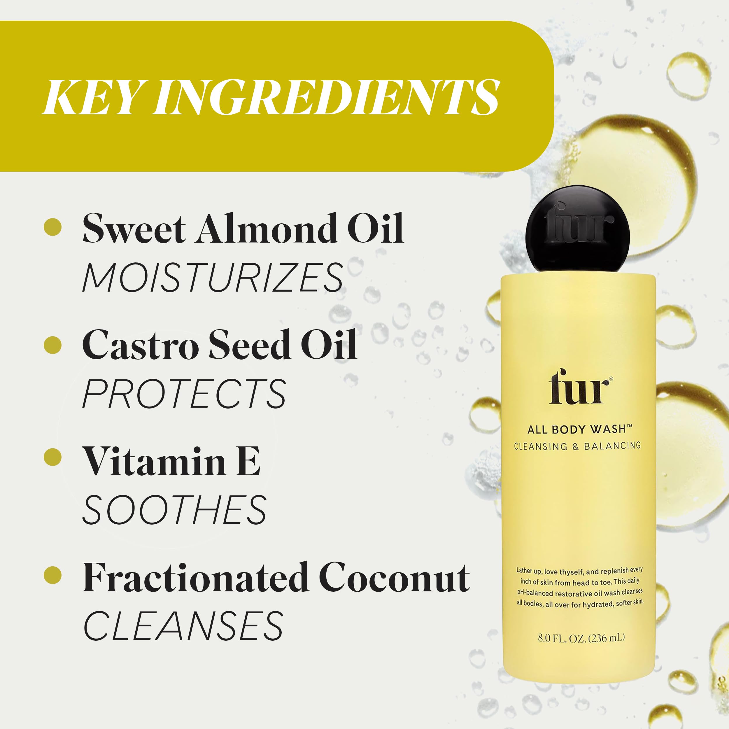 Fur All Body Wash soft-skin texture on arm shows smooth, hydrated skin after use.