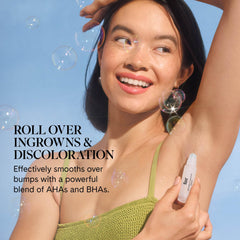 Fur Ingrown Eliminator Serum Rollerball bottle closeup highlighting a compact, travel-ready solution.