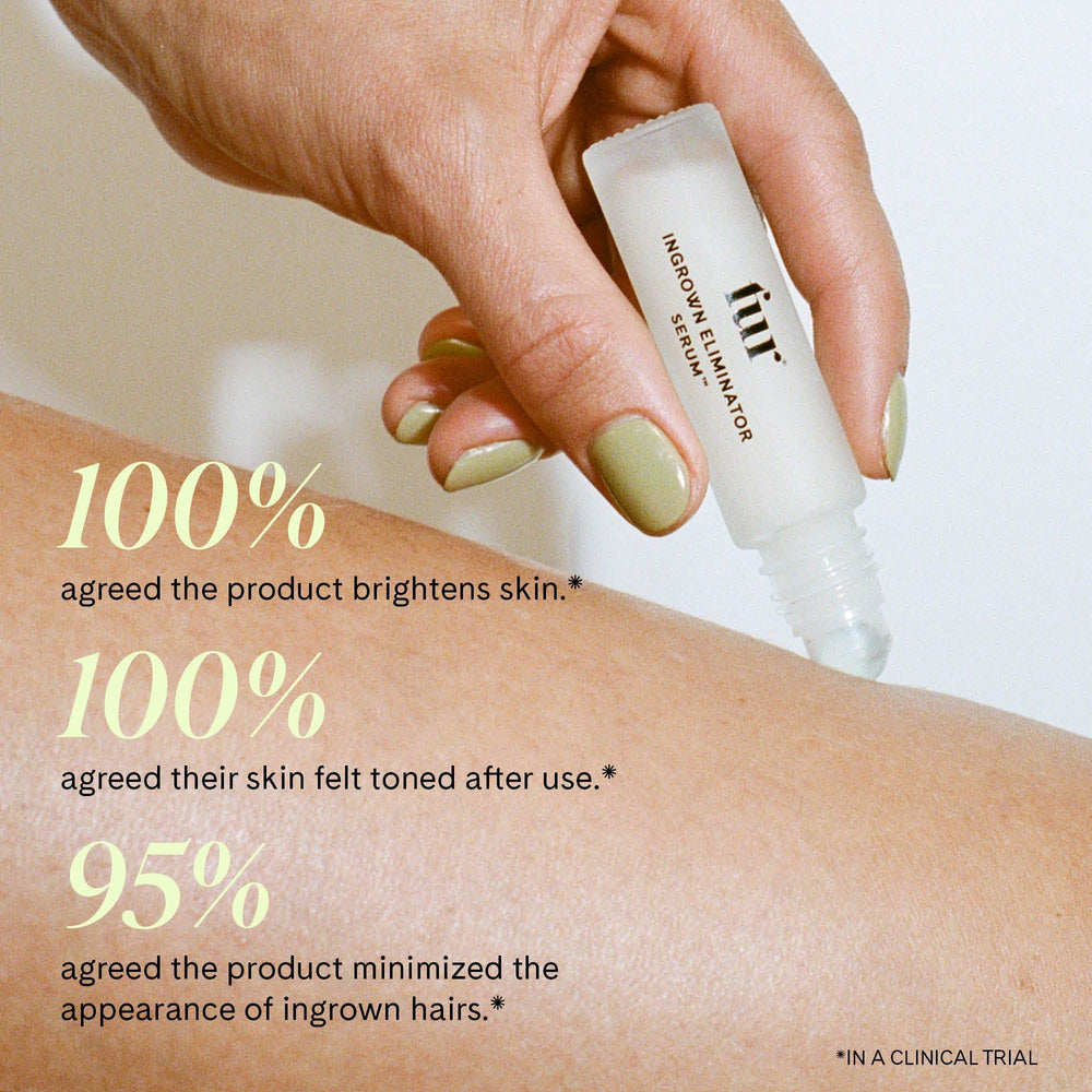 Fur Ingrown Eliminator Serum Rollerball Witch Hazel and Aloe calming the skin.
