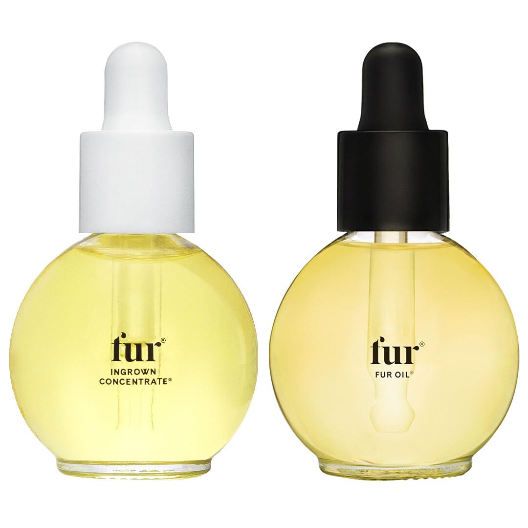Fur Ingrown Hair Care Duo oil bottle close-up showing hydrating skin prep