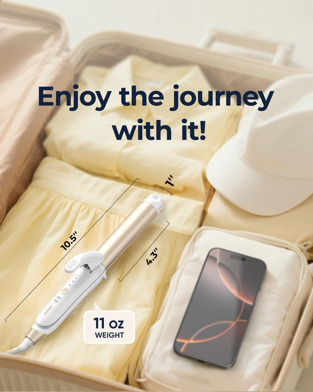 FURIDEN Lite long ceramic heating element speeds full-head coverage.