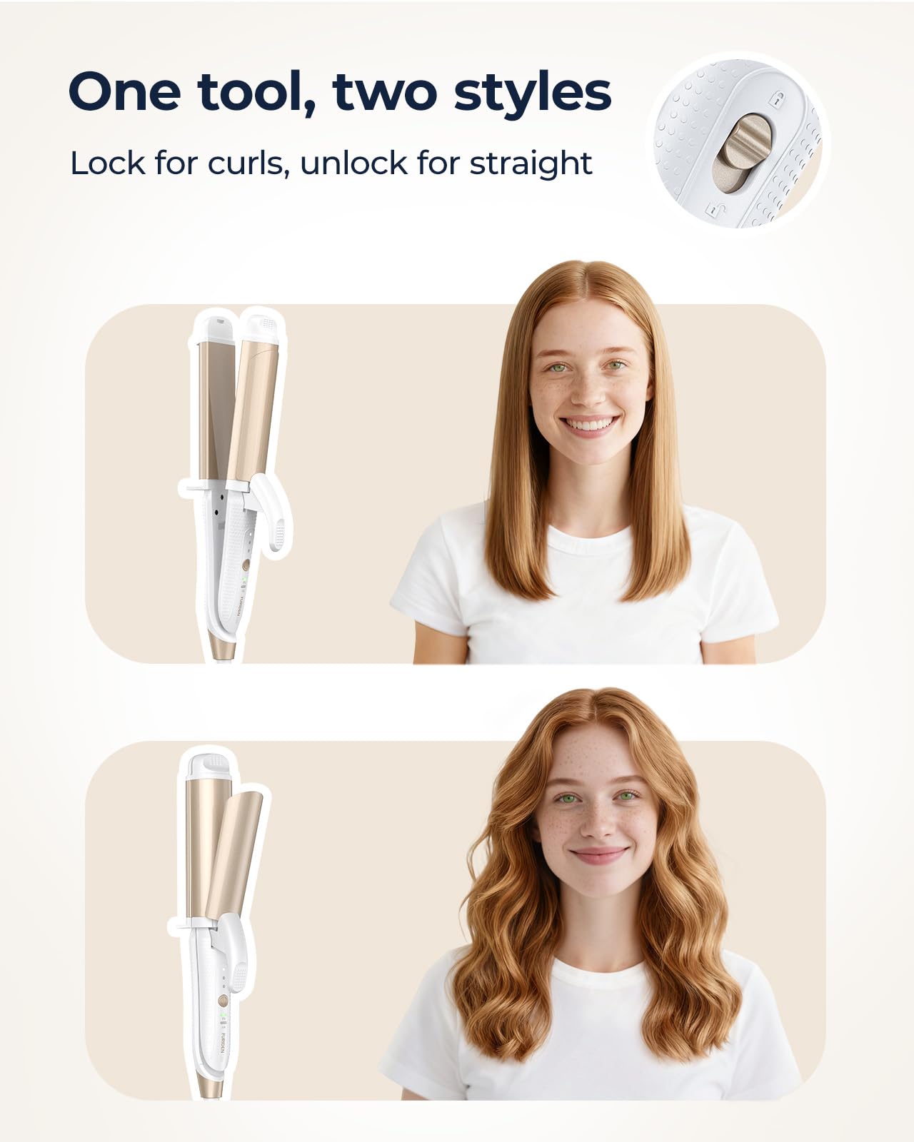 FURIDEN Lite ideal for shoulder-to-armpit length hair with soft beach waves.