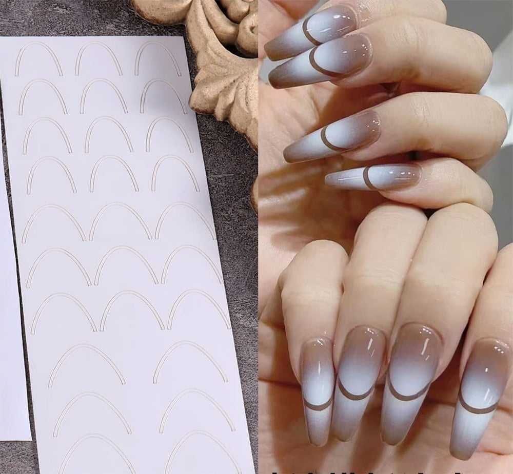 Furimuk airbrush nail stencils moon design for subtle, chic tips.