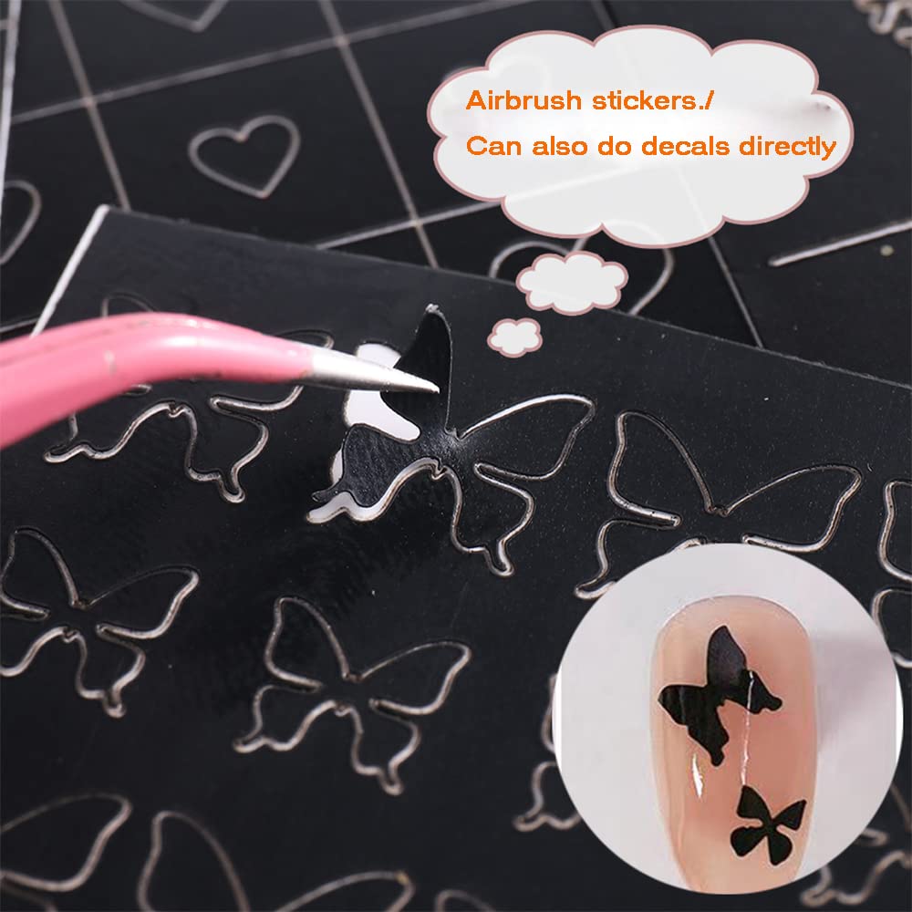 Furimuk airbrush nail stencils pumpkin design for playful fall nail art.