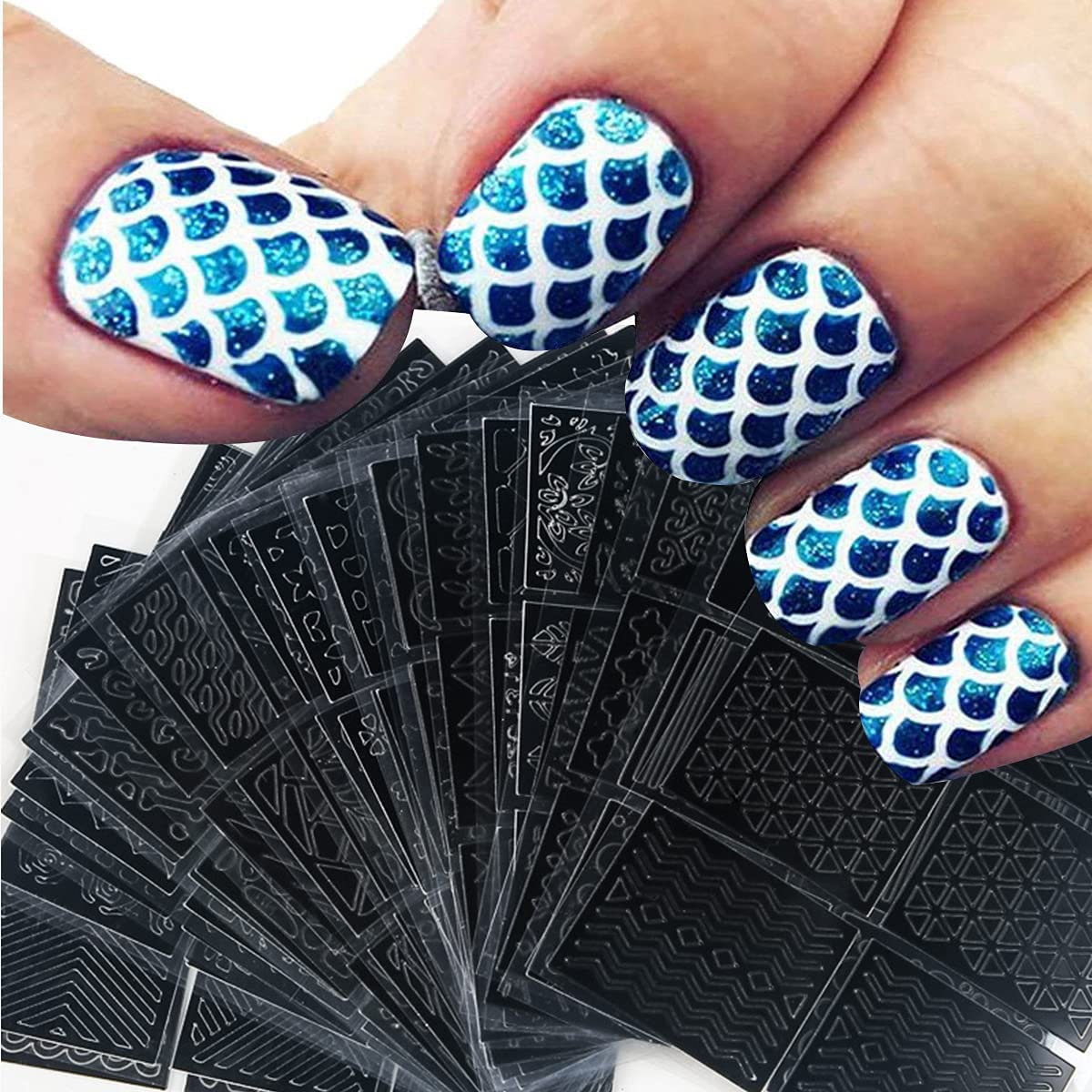 Furimuk nail stencils 24-sheets collection enables diverse DIY patterns