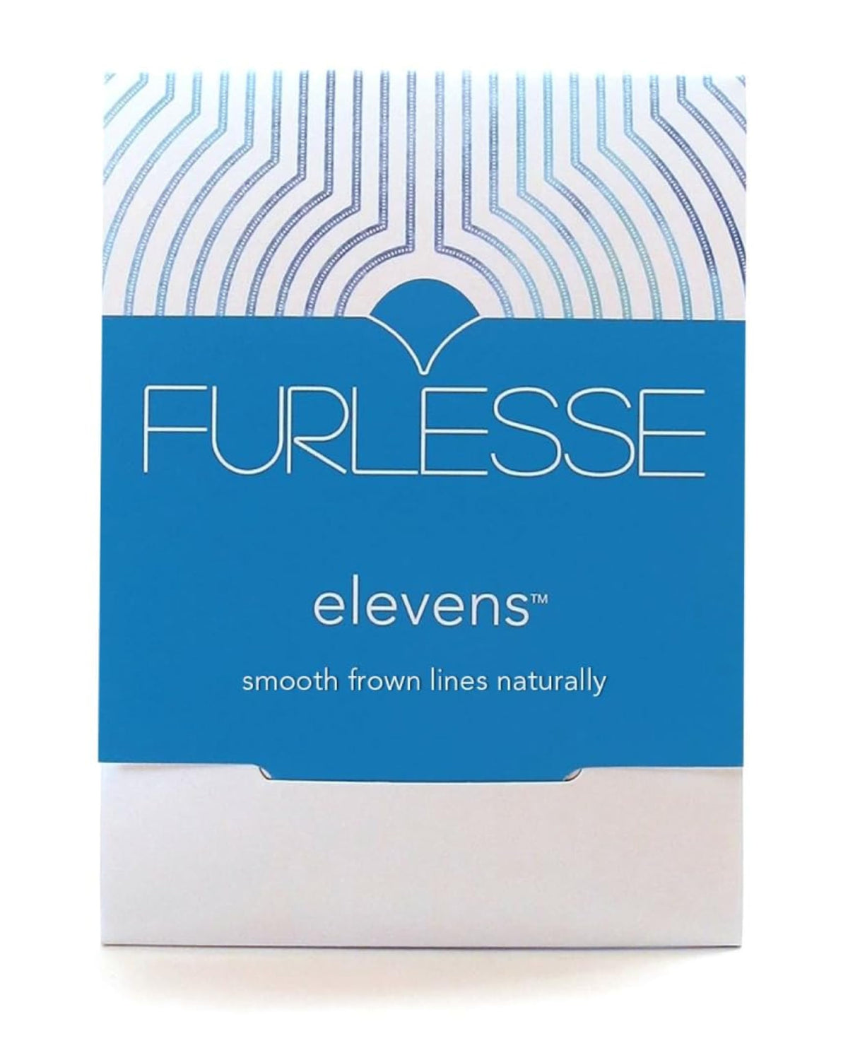 Furlesse Elevens wrinkle patches packaging showing a 30-day supply for easy nightly use.