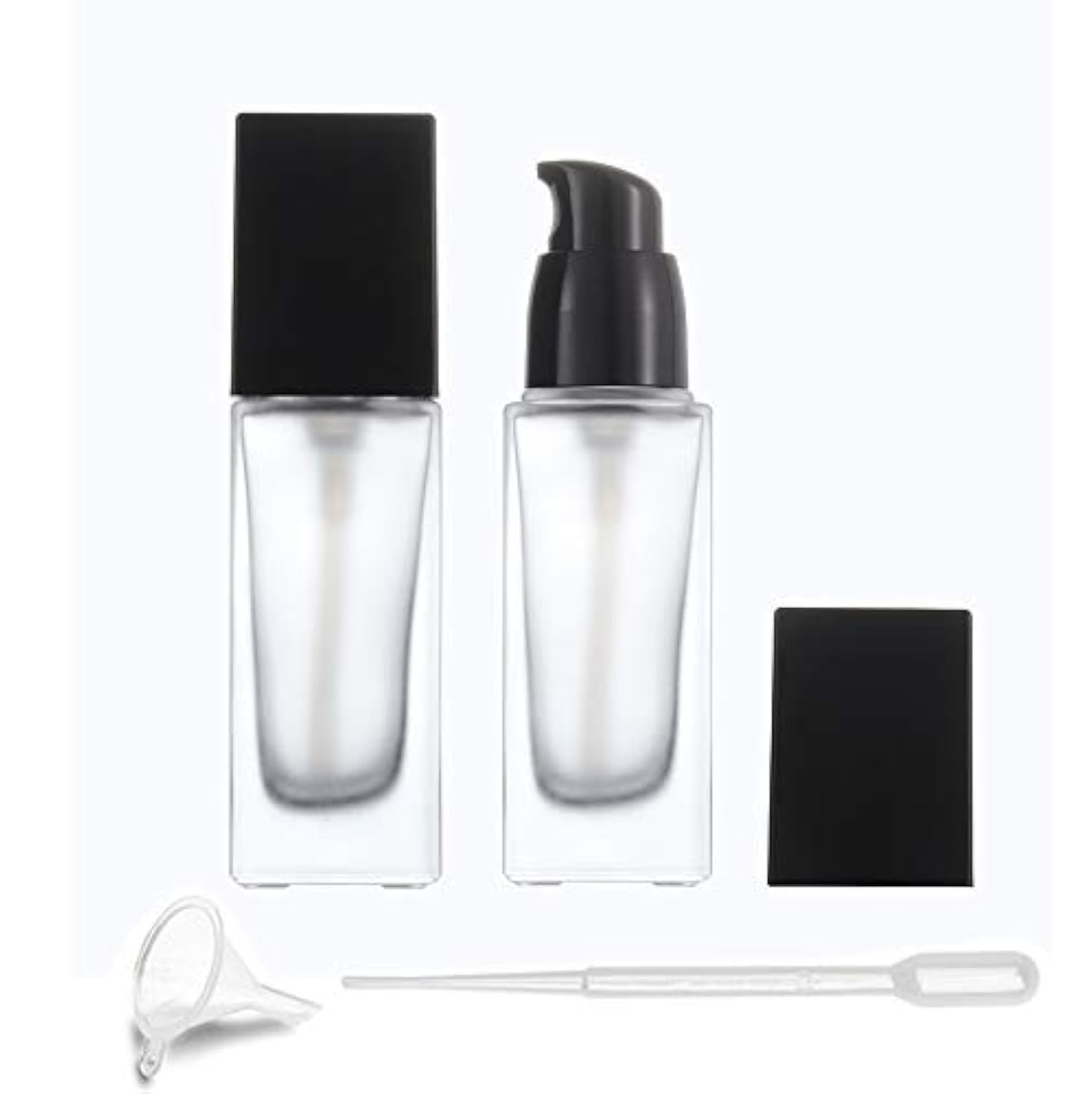 Furnido 2pack 30ml frosted glass bottle with pump for cosmetics.