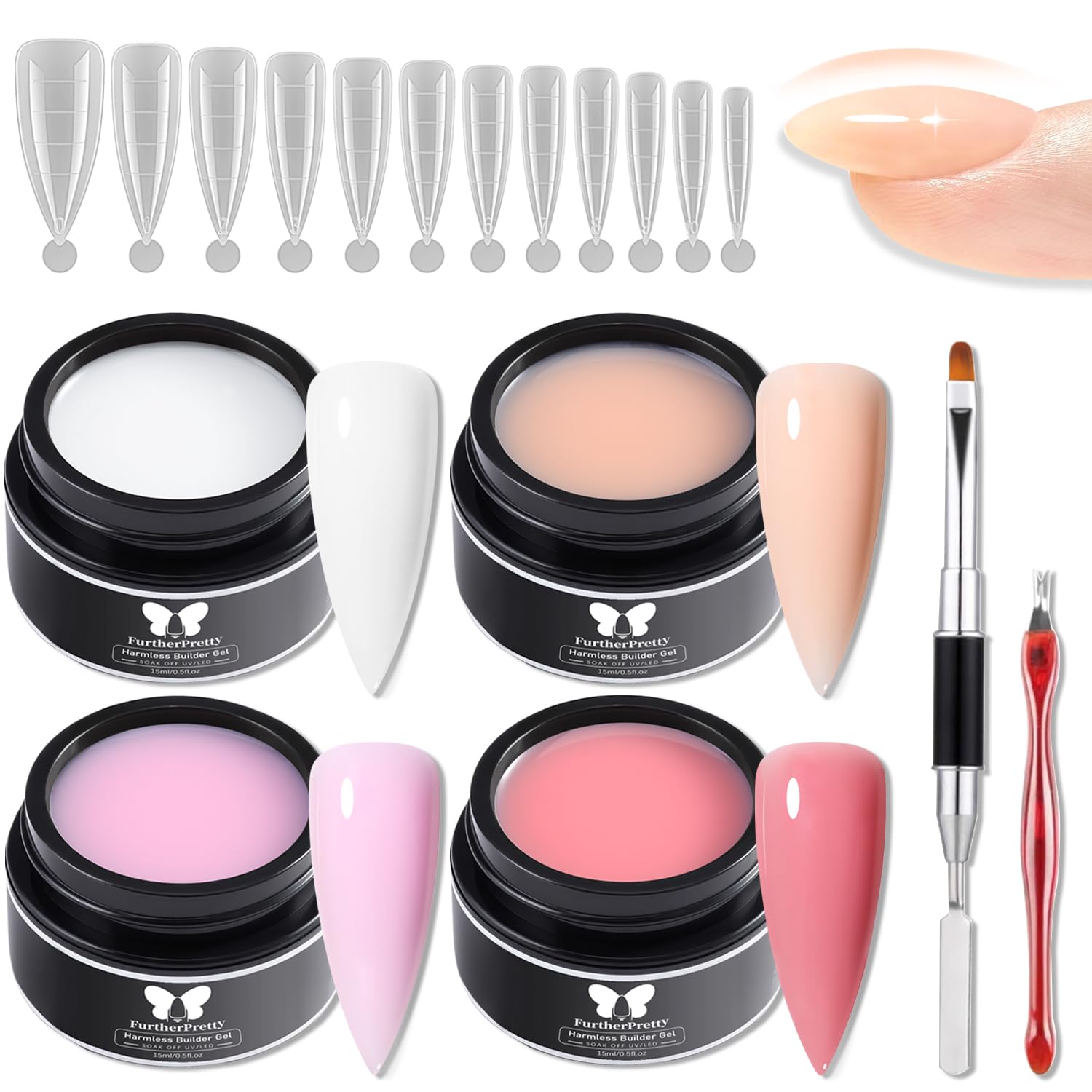 Furtherpretty builder gel kit package view for versatile home manicures