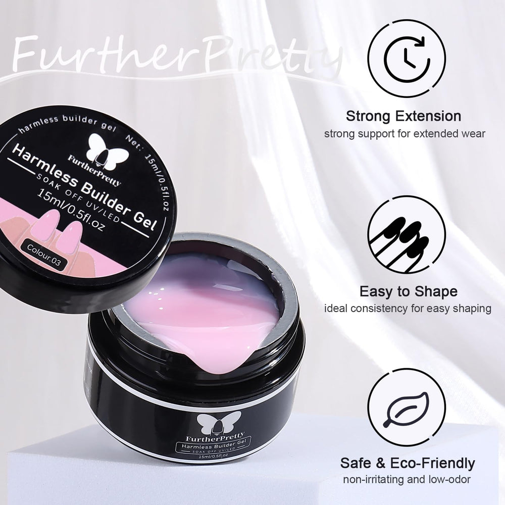 Furtherpretty builder gel pink swatch for soft romantic nail accents