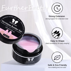 Furtherpretty builder gel pink swatch for soft romantic nail accents