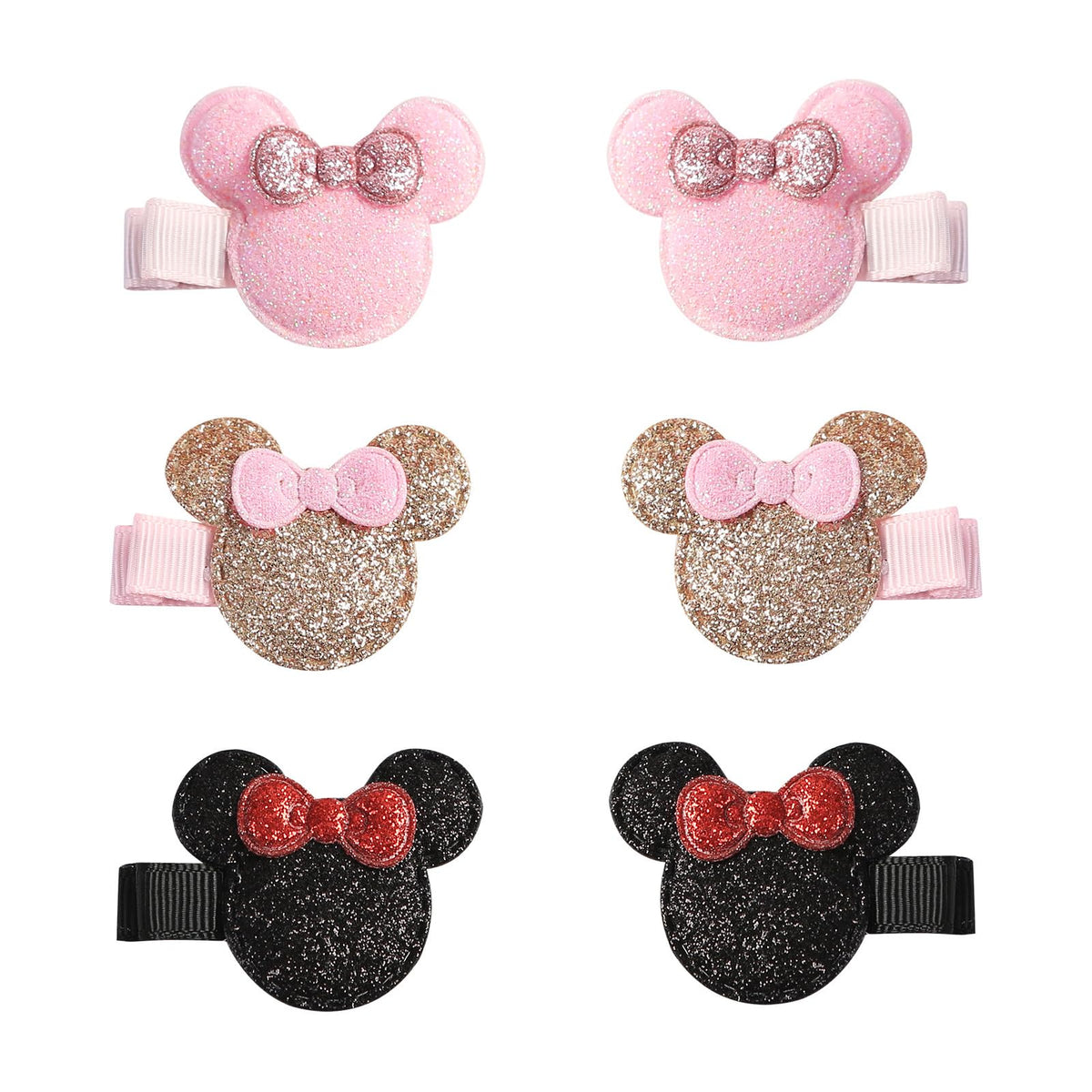 Furutonhe glitter mouse ears pink closeup with no-shed glitter for gentle daily wear.