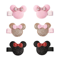Furutonhe glitter mouse ears pink closeup with no-shed glitter for gentle daily wear.