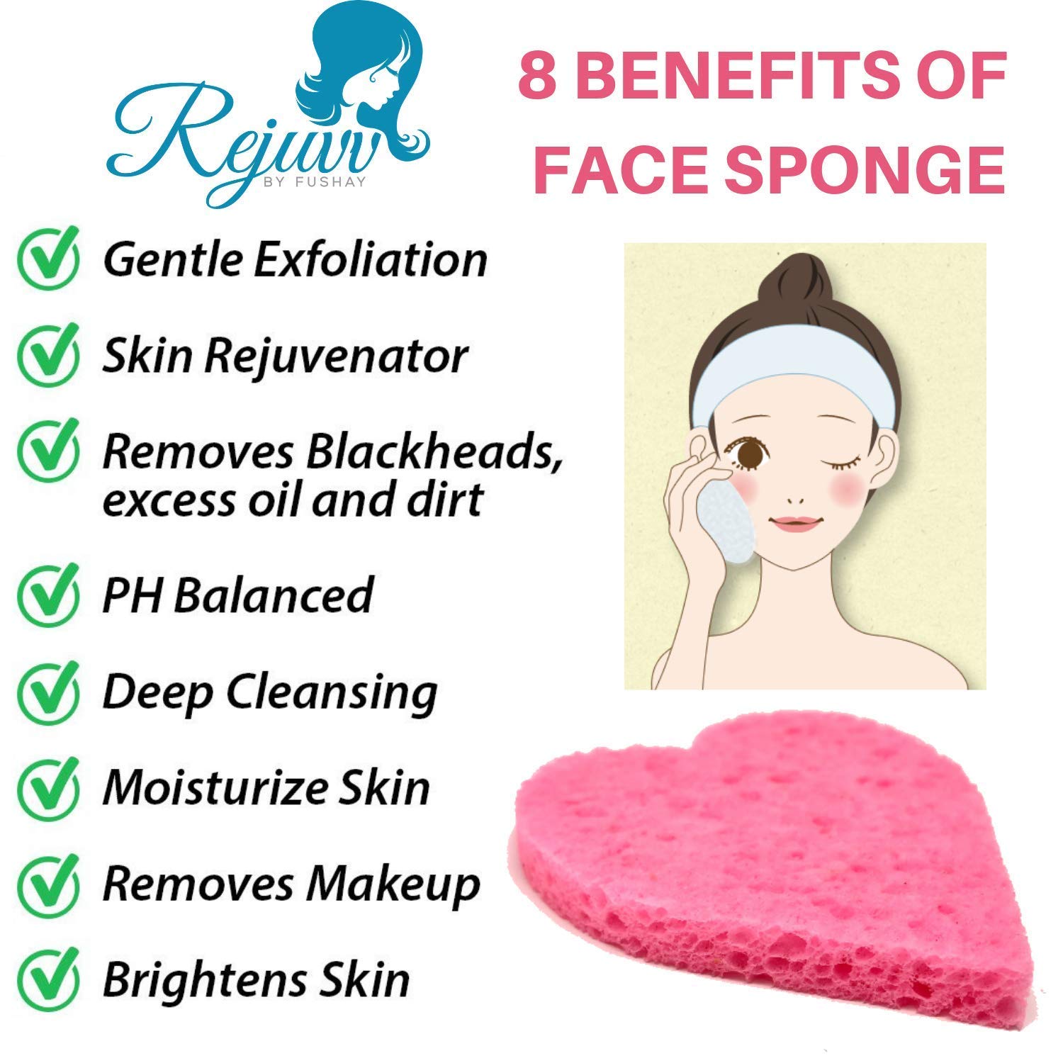 Fushay compressed facial sponge hygienic packaging keeps 50-count bulk ready.