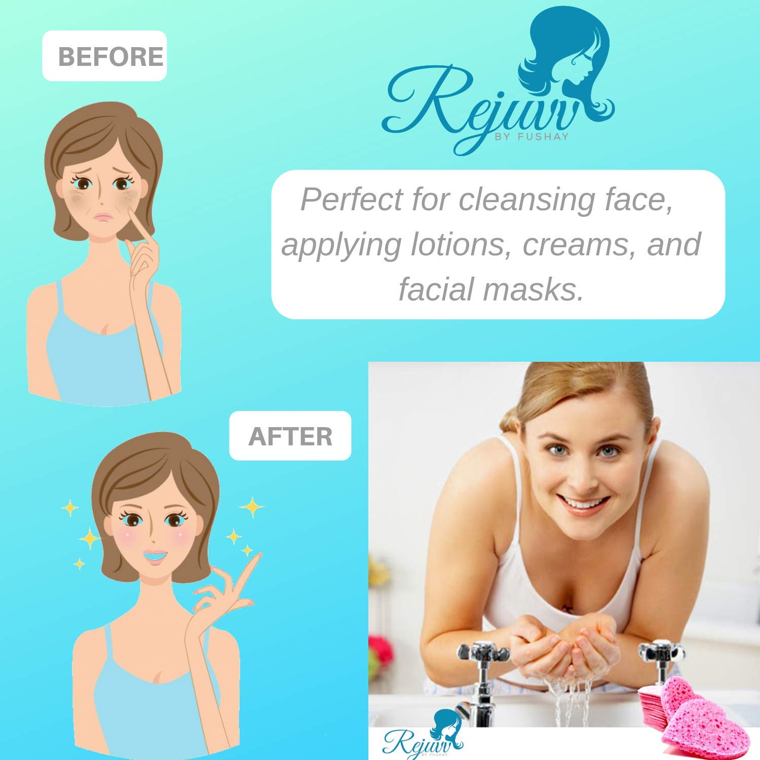 Fushay compressed facial sponge travel-ready pack for on-the-go cleansing and routines.