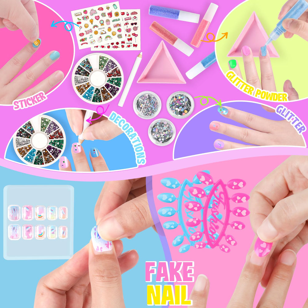 FUSPWEAO glitter powders and diamonds sparkle in close-up for magical, sparkly designs.