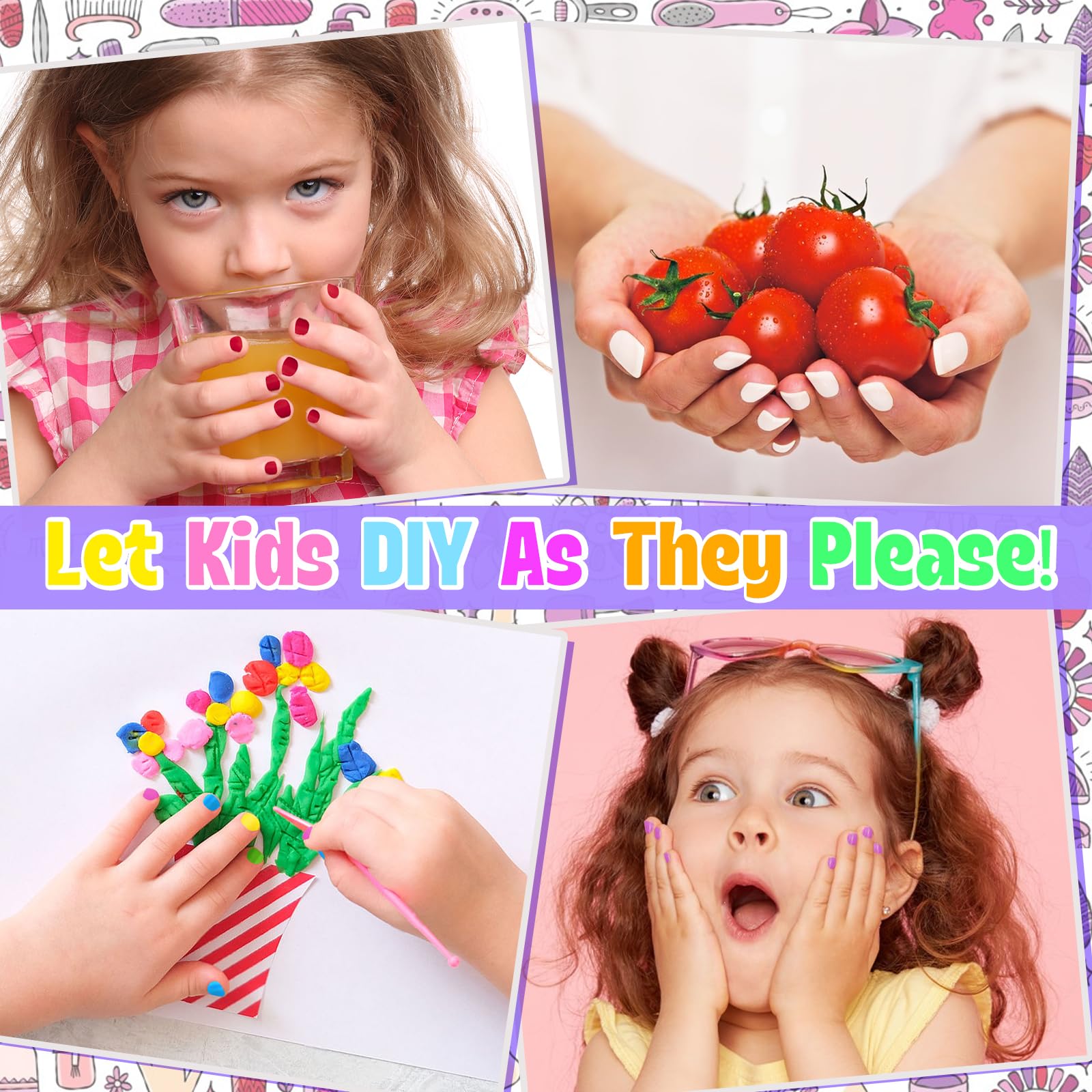 FUSPWEAO nail art stickers and brushes demonstrate easy DIY nail decor.