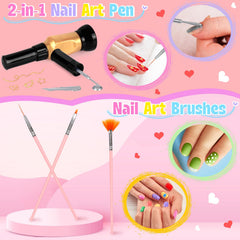 FUSPWEAO color swatches display eight vibrant shades for creative 2-in-1 nail art ideas.