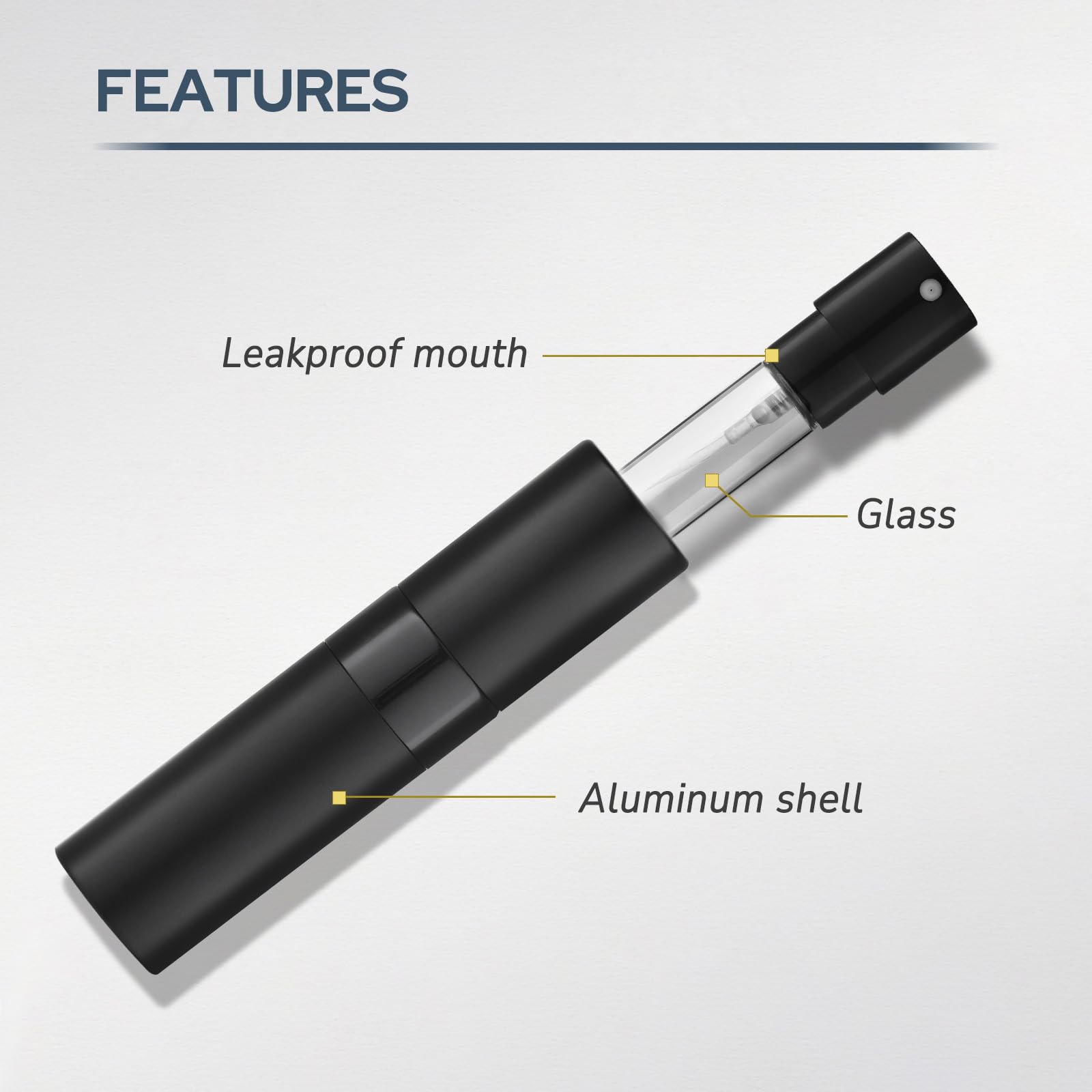 Fusupak reusable 8ml bottle suitable for perfumes, water, or sprays.