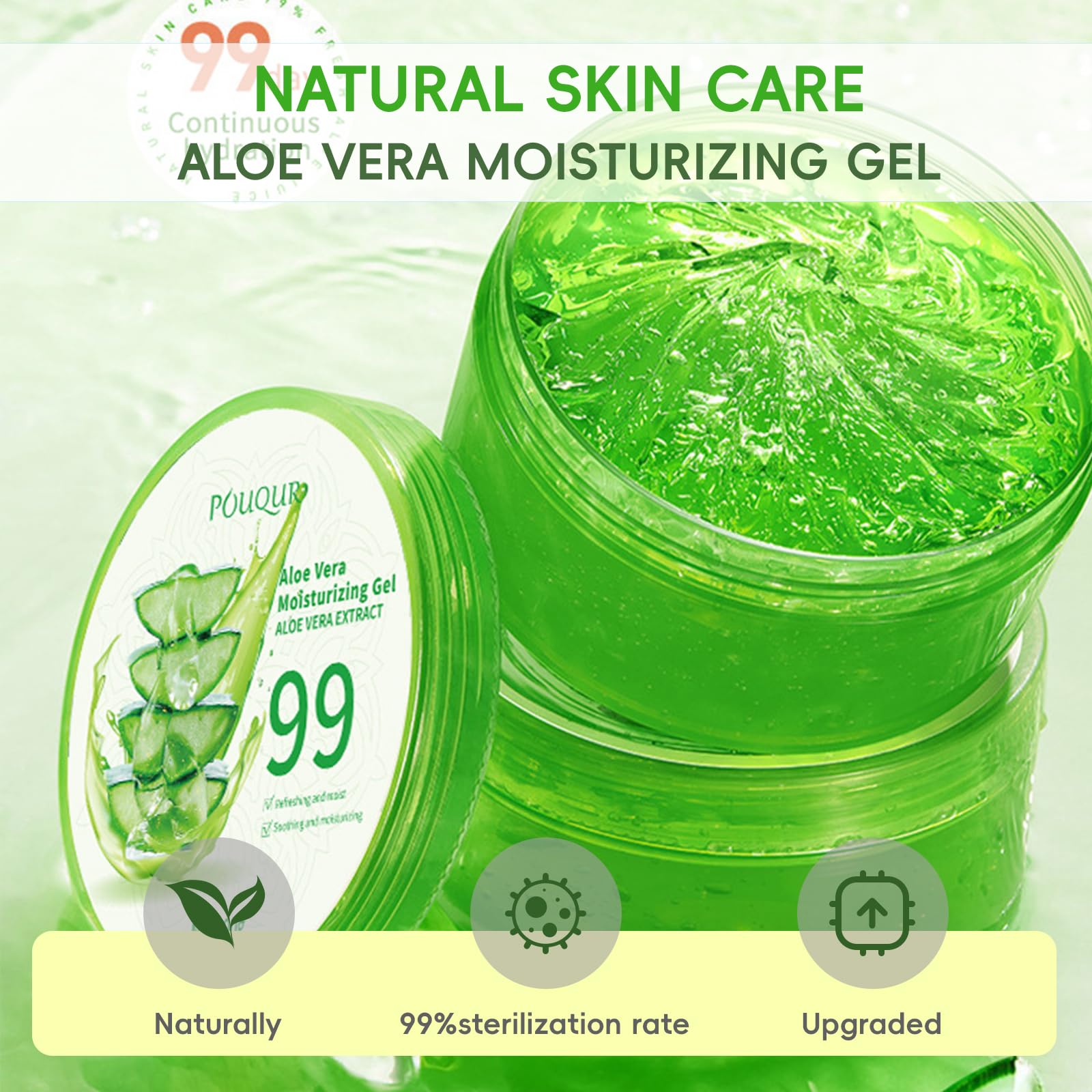 Fuveuua Aloe Gel on sunburned skin providing soothing after-sun care.