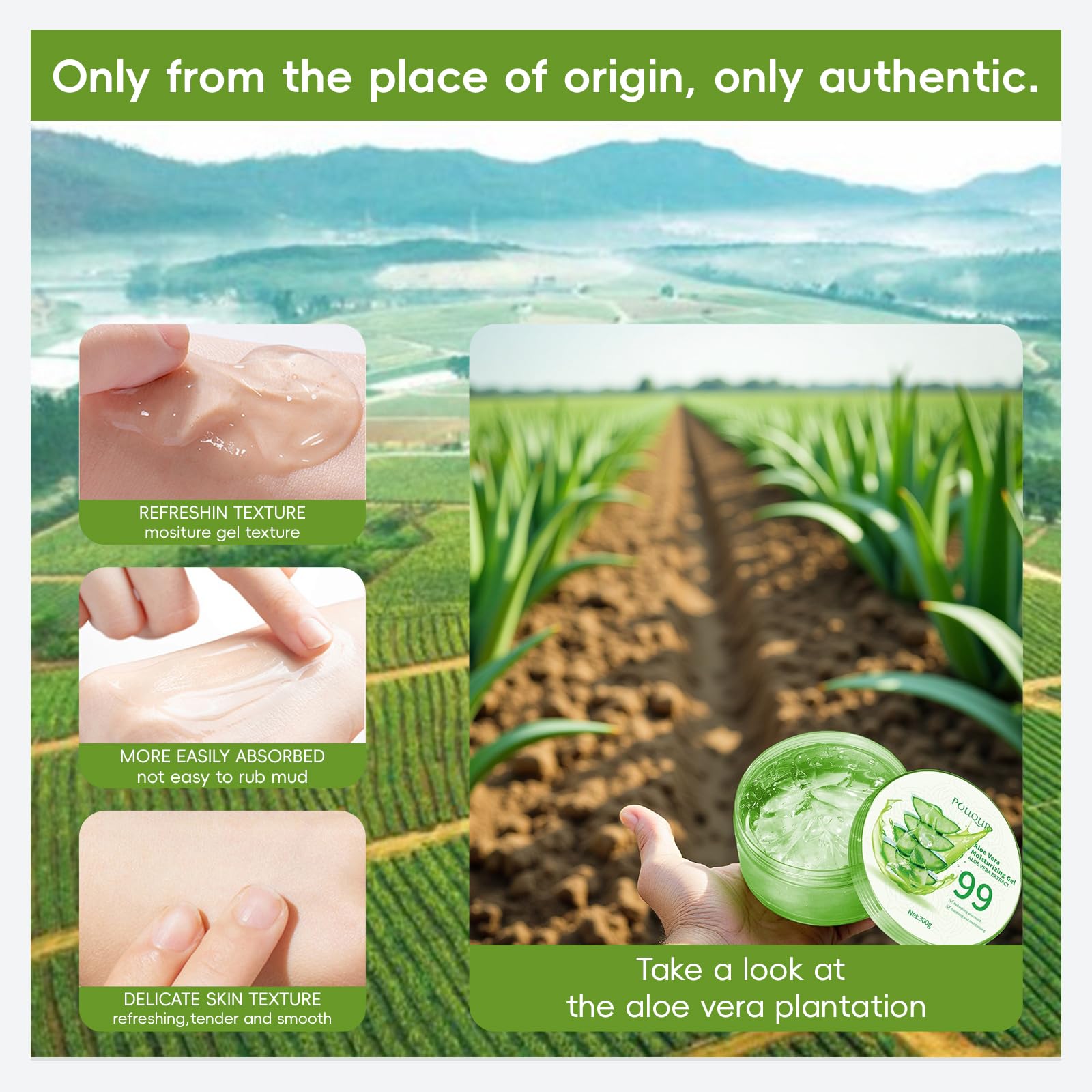 Fuveuua Aloe Gel travel-size bottle for on-the-go sun care.