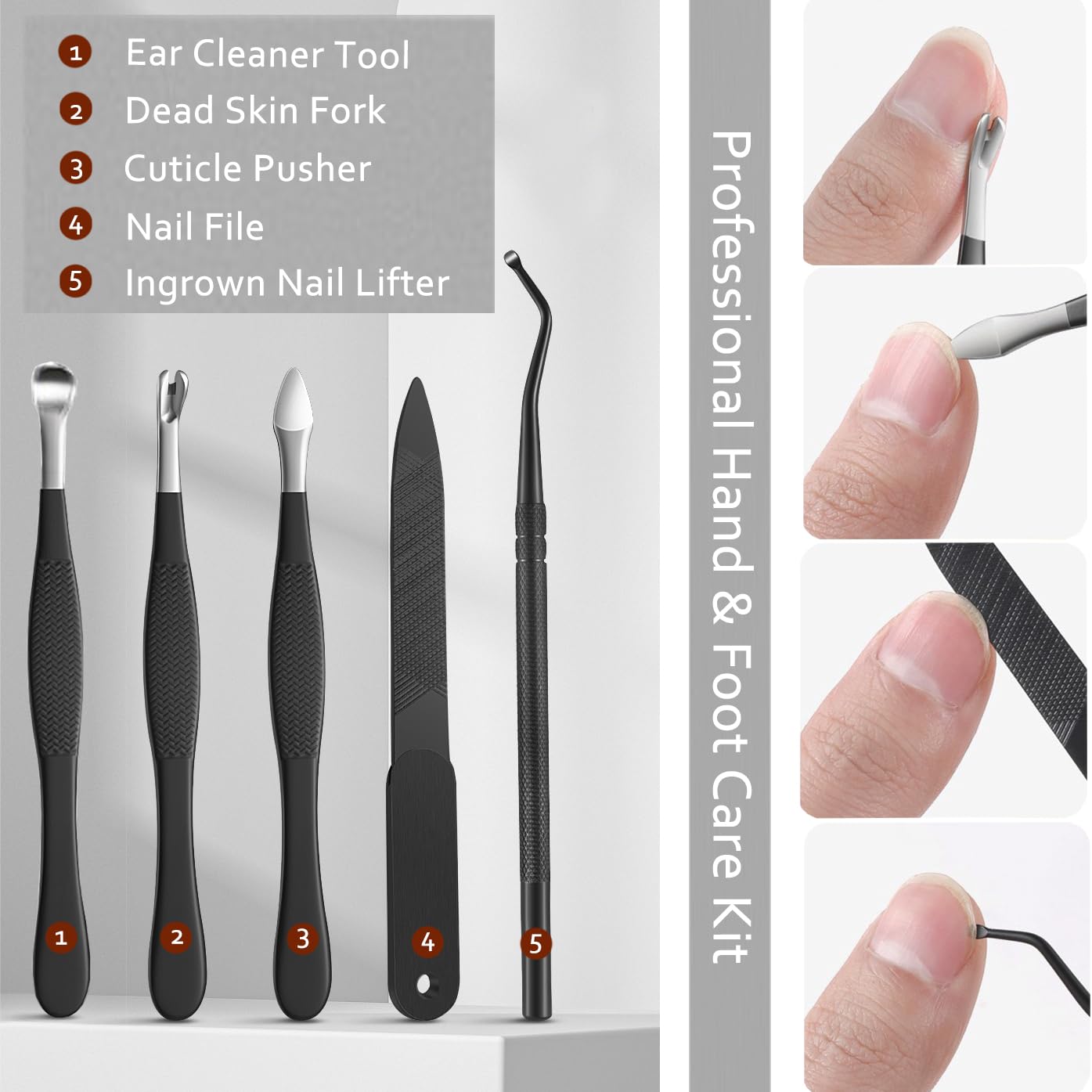 Fuwddy cuticle pusher right-angle design for gentle care