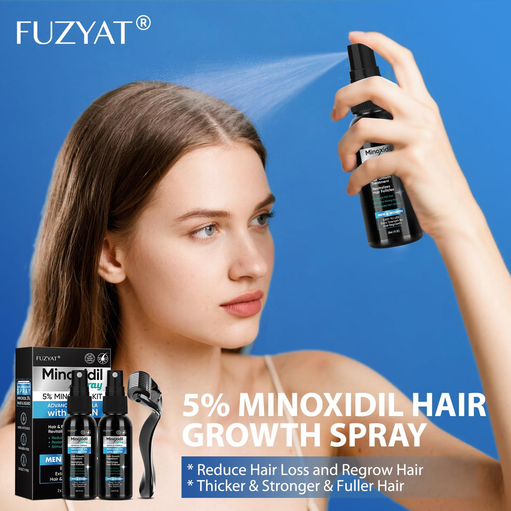 FUZYAT minoxidil spray used on beard area for fuller beard growth