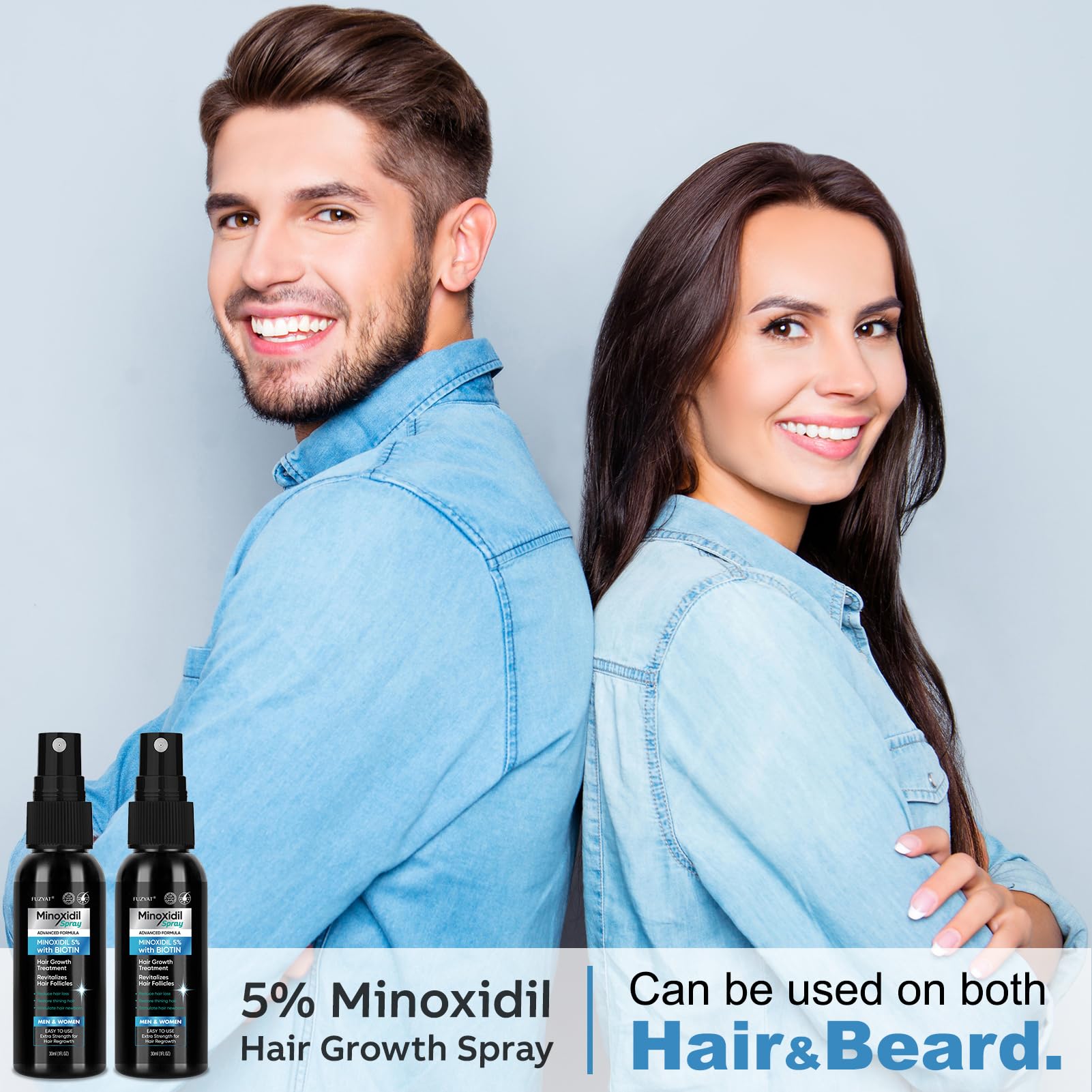 FUZYAT women's routine image highlights easy twice-daily scalp application.