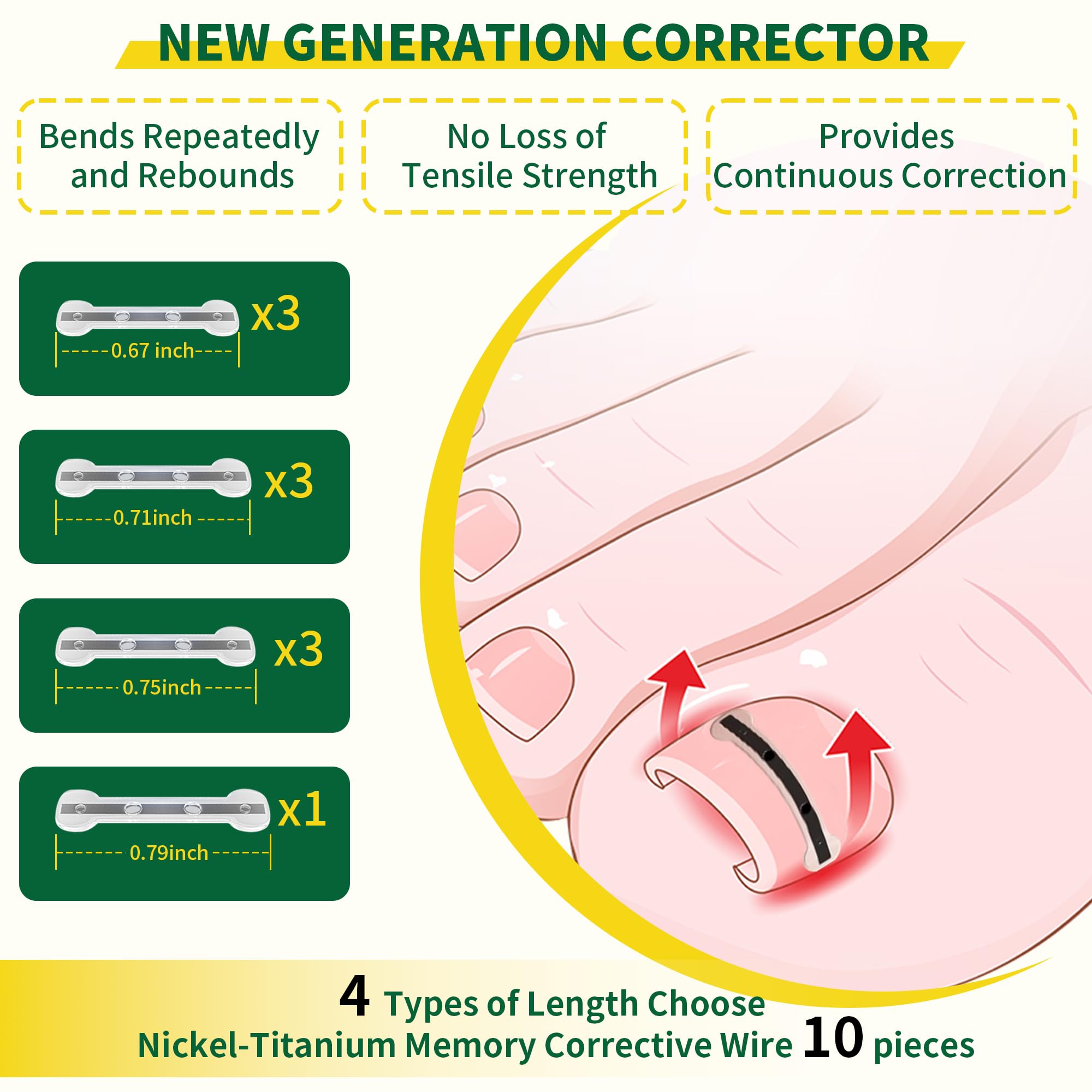 Fuzzycare various sizes ingrown toenail patch offers options for nail widths